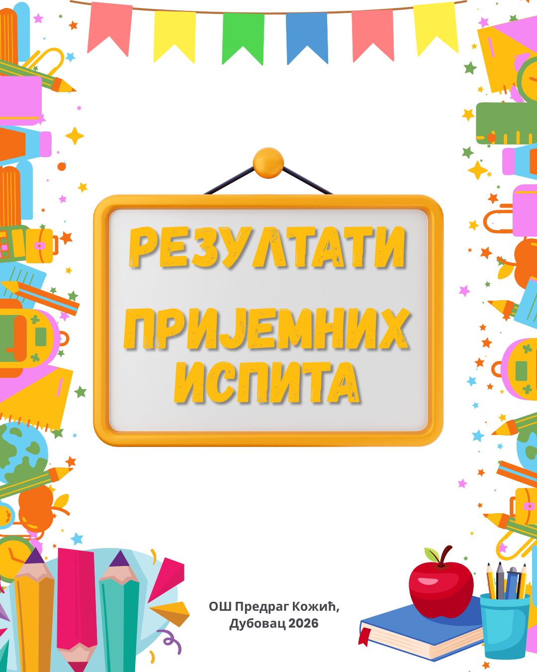 Резултати пријемних испита